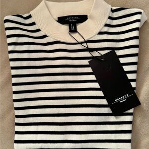 MaxMara Black and White Striped Top